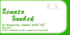 renato hambek business card